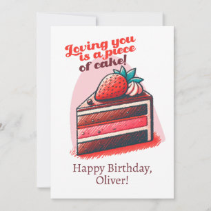 Cartes Pour Fêtes Annuelles Vous Aimer Est Un Morceau De Gâteau Anniversaire