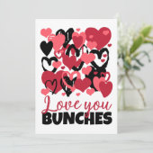 Cartes Pour Fêtes Annuelles vous aimez les coeurs (Debout devant)