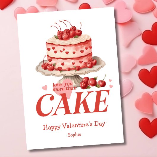 Cartes Pour Fêtes Annuelles Vous aimez plus que gâteau drôle rétro Valentines