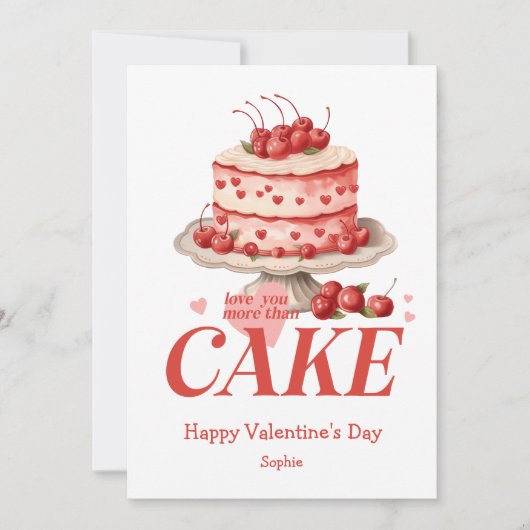 Cartes Pour Fêtes Annuelles Vous aimez plus que gâteau drôle rétro Valentines (Devant)