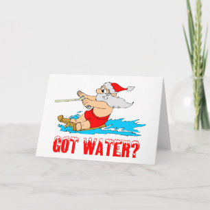 Cartes Pour Fêtes Annuelles Vous avez de l'eau ? (Ski Père Noël)