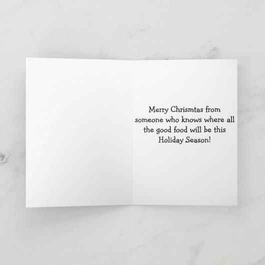 CARTES POUR FÊTES ANNUELLES "VOUS CUISINEZ UN GRAND VACANCES" JEUNE NOËL (Intérieur)