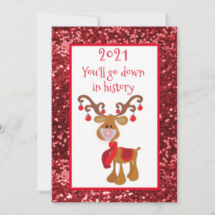 Cartes Pour Fêtes Annuelles Vous entrerez dans l'histoire Rudolph Reindeer 202