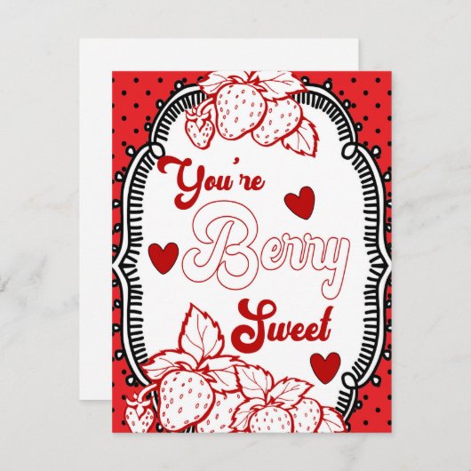 Cartes Pour Fêtes Annuelles Vous êtes Berry Sweet, Fraise, Merci (Devant / Derrière)