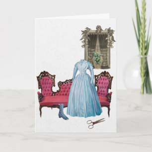 Cartes Pour Fêtes Annuelles Vous Êtes Coupé De La Robe Vintage De Tissu Le Plu