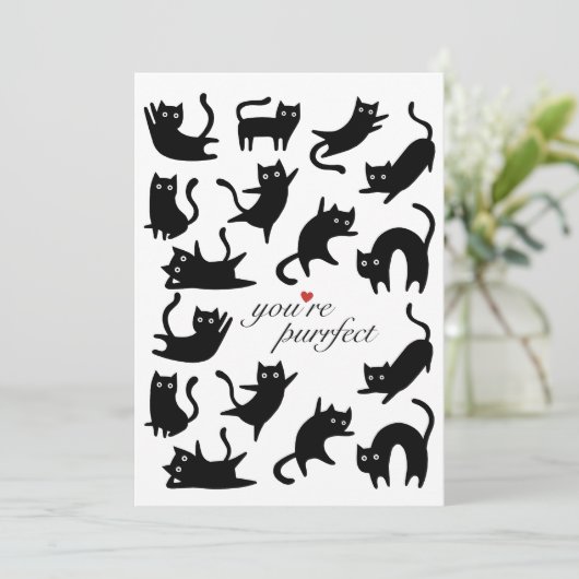 CARTES POUR FÊTES ANNUELLES VOUS ÊTES DES CHATS NOIRS HEUREUX PARFAITS (Debout devant)