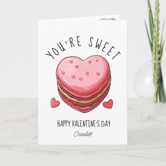 Cartes Pour Fêtes Annuelles Vous êtes doux Joyuse Saint-Valentin Macarons Bisc (Devant)