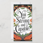 Cartes Pour Fêtes Annuelles Vous êtes fort et capable Citation Inspirationnell (Devant)