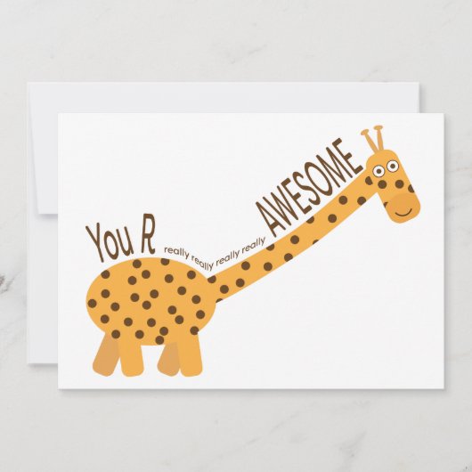 Cartes Pour Fêtes Annuelles Vous êtes génial, Illustration de girafe mignonne (Devant)