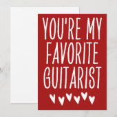Cartes Pour Fêtes Annuelles Vous êtes ma guitariste préférée Funny Valentine's (Devant / Derrière)