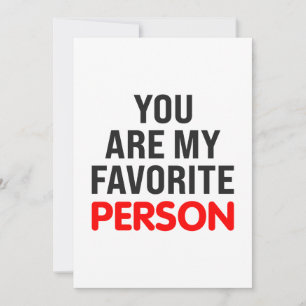 Cartes Pour Fêtes Annuelles Vous êtes ma personne préférée