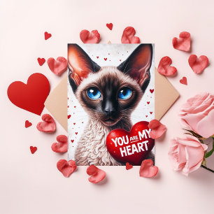 Cartes Pour Fêtes Annuelles Vous êtes mon cœur Poème de la Saint-Valentin Chat
