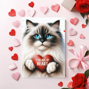Cartes Pour Fêtes Annuelles Vous êtes mon cœur Poème de la Saint-Valentin Chat