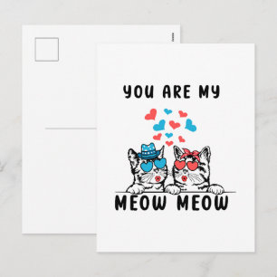 Cartes Pour Fêtes Annuelles Vous êtes mon couple de chat Meow Meow pour la Sai