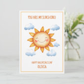 Cartes Pour Fêtes Annuelles Vous Êtes Mon Heureuse Sainte-Valentin Cute Sunshi (Debout devant)