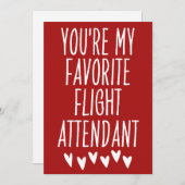 Cartes Pour Fêtes Annuelles Vous êtes mon hôtesse de l'air préférée pour la Sa (Devant / Derrière)