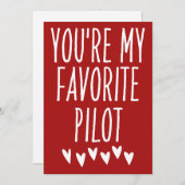 Cartes Pour Fêtes Annuelles Vous êtes mon pilote préféré Funny Valentine's Day (Devant / Derrière)