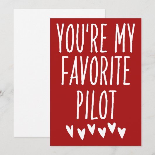 Cartes Pour Fêtes Annuelles Vous êtes mon pilote préféré Funny Valentine's Day (Devant / Derrière)