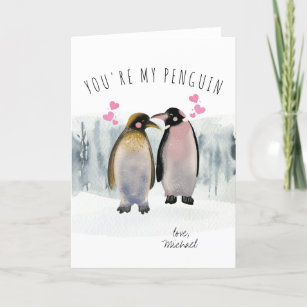 Cartes Pour Fêtes Annuelles Vous êtes mon pingouin   Romance