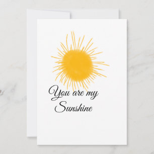 Cartes Pour Fêtes Annuelles vous êtes mon soleil jaune orange rayons de soleil