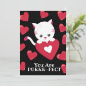 Cartes Pour Fêtes Annuelles Vous Êtes Purfect Kitten Red Heart Motif Valentine (Debout devant)