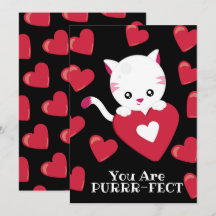 Vous Êtes Purfect Kitten Red Heart Motif Valentine