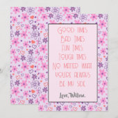 Cartes Pour Fêtes Annuelles Vous êtes toujours à mes côtés, Saint-Valentin (Devant / Derrière)