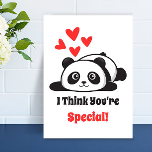 Cartes Pour Fêtes Annuelles Vous êtes un joli panda spécial cœurs rouges impri
