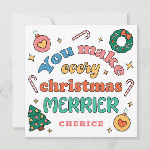 Cartes Pour Fêtes Annuelles Vous Faîtes Chaque Joyeux Noël Cute Rétro