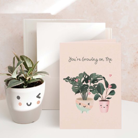 Cartes Pour Fêtes Annuelles Vous grandissez sur moi mignon Plantes pointillés 