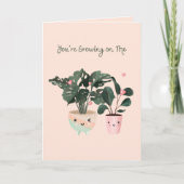 Cartes Pour Fêtes Annuelles Vous grandissez sur moi mignon Plantes pointillés  (Devant)