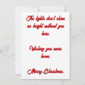 Cartes Pour Fêtes Annuelles Vous me manquez à Noël (Dos)