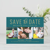 Cartes Pour Fêtes Annuelles Vous Nous Aimez COULEUR MODIFIABLE Enregistrer La (Debout devant)