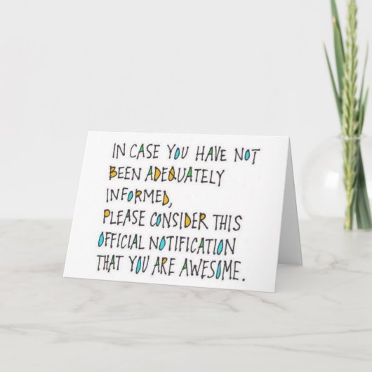 Cartes Pour Fêtes Annuelles *****VOUS***** sont ***INCONTOURNABLE*** (Devant)