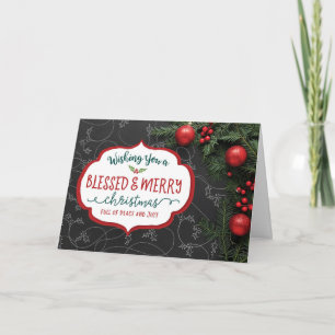 Cartes Pour Fêtes Annuelles Vous souhaitant un Noël béni et joyeux