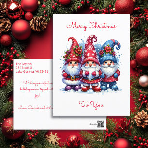 Cartes Pour Fêtes Annuelles Vous souhaite un Noël festif   Gnomes de fêtes