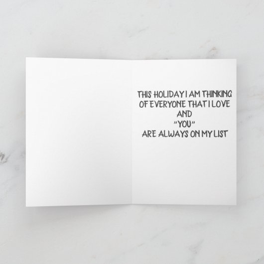 CARTES POUR FÊTES ANNUELLES **VOUS** SOUHAITEZ TOUJOURS LE NOËL (Intérieur)