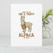 Cartes Pour Fêtes Annuelles Vous Voulez Aller En Voyage ? Alpaca Mes Sacs Voya (Debout devant)