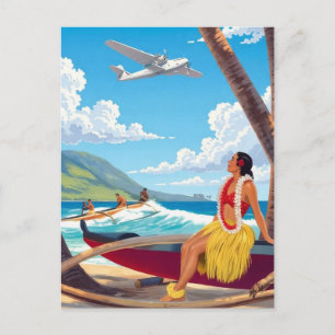 Cartes Pour Fêtes Annuelles Voyage à Hawaï vintage