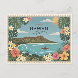 Cartes Pour Fêtes Annuelles Voyage à Hawaii vintage Waikiki Diamond Hea
