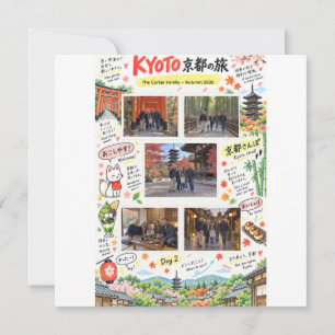 Cartes Pour Fêtes Annuelles Voyage à Kyoto au Japon 5 Photo Collage Zine de vo