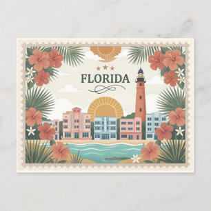 Cartes Pour Fêtes Annuelles Voyage à la Florida vintage Phare Art déco de Miam
