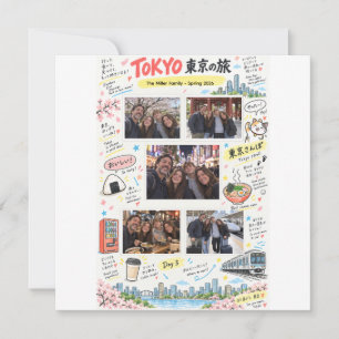 Cartes Pour Fêtes Annuelles Voyage à Tokyo au Japon 5 Photo Collage Zine de vo