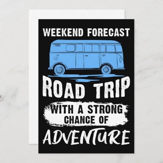 Cartes Pour Fêtes Annuelles Voyage Art Road Trip Et Aventure (Devant / Derrière)