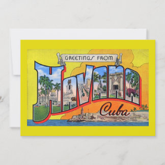 Cartes Pour Fêtes Annuelles Voyage Cuba vintage - Salutations de La Havane