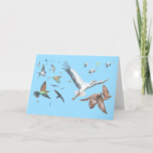 Cartes Pour Fêtes Annuelles Voyage des oiseaux migrateurs Illustration