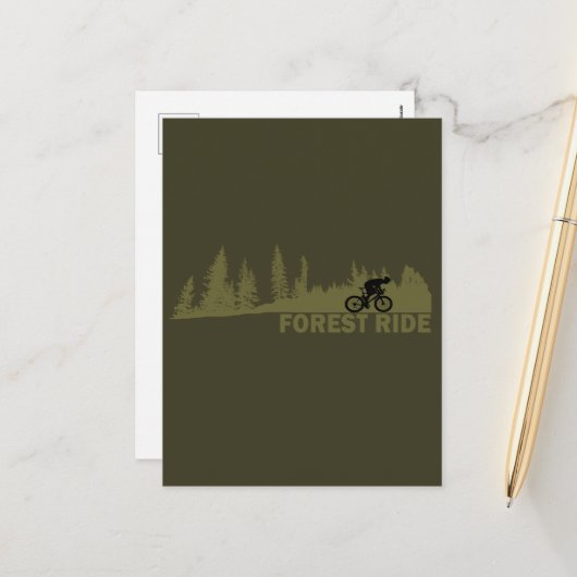 Cartes Pour Fêtes Annuelles voyage en forêt (Devant/Arrière en situation)