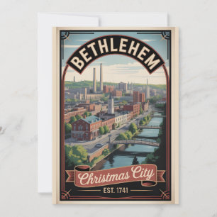 Cartes Pour Fêtes Annuelles Voyage Rétro à Bethlehem Pennsylvanie