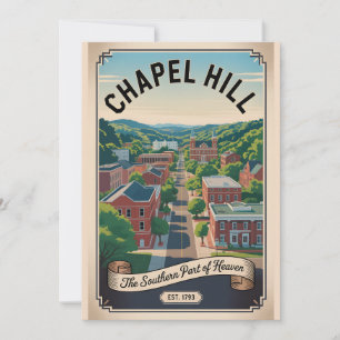 Cartes Pour Fêtes Annuelles Voyage Rétro à Chapel Hill Caroline du Nord