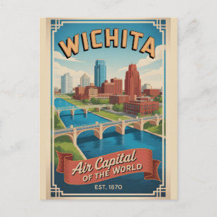 Cartes Pour Fêtes Annuelles Voyage Rétro à Wichita Kansas